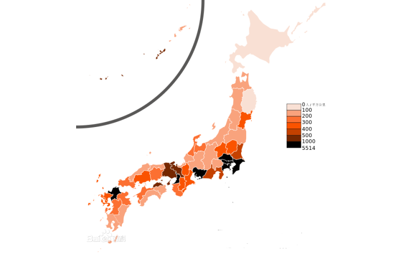 日本人口密度（最新和歷年數據）