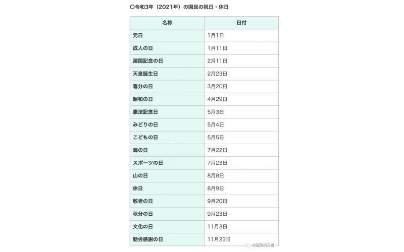 日本法定節假日多少天？有哪些？