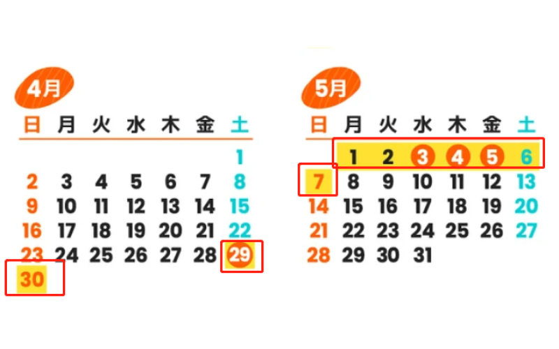 2023年日本黃金周放假時間（從幾號到幾號）
